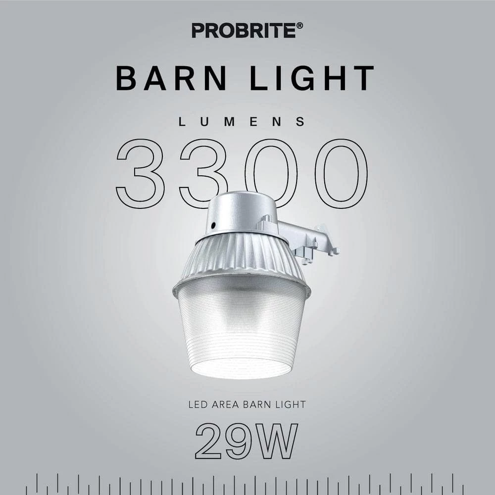 29-Watt 3300 Lumens High-Performance Standard LED Bulb Gray Dusk to Dawn Outdoor Area Light and Flood Light by PROBRITE 2 29-Watt 3300 Lumens High-Performance Standard LED Bulb Gray Dusk to Dawn Outdoor Area Light and Flood Light by PROBRITE - Image 2