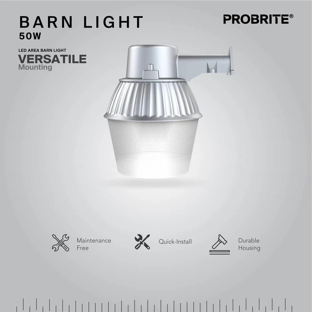 50-Watt High-Performance Standard LED Bulb Gray Outdoor Dusk to Dawn Area and Flood Light by PROBRITE 3 50-Watt High-Performance Standard LED Bulb Gray Outdoor Dusk to Dawn Area and Flood Light by PROBRITE - Image 3