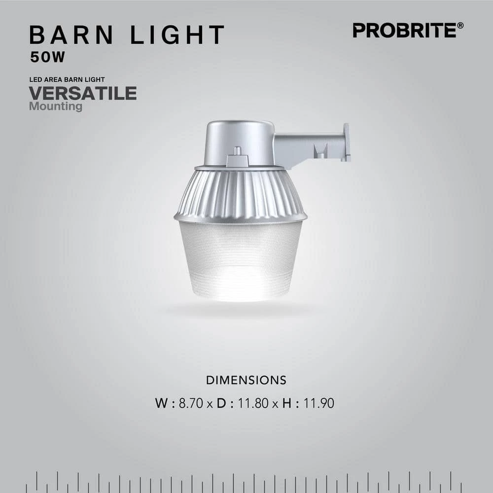 50-Watt High-Performance Standard LED Bulb Gray Outdoor Dusk to Dawn Area and Flood Light by PROBRITE 5 50-Watt High-Performance Standard LED Bulb Gray Outdoor Dusk to Dawn Area and Flood Light by PROBRITE - Image 5