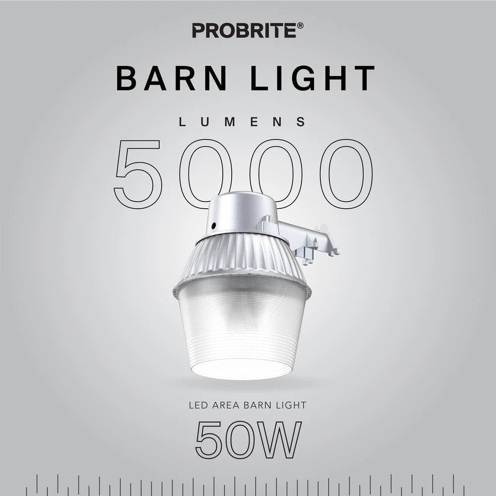 50-Watt High-Performance Standard LED Bulb Gray Outdoor Dusk to Dawn Area and Flood Light by PROBRITE 2 50-Watt High-Performance Standard LED Bulb Gray Outdoor Dusk to Dawn Area and Flood Light by PROBRITE - Image 2