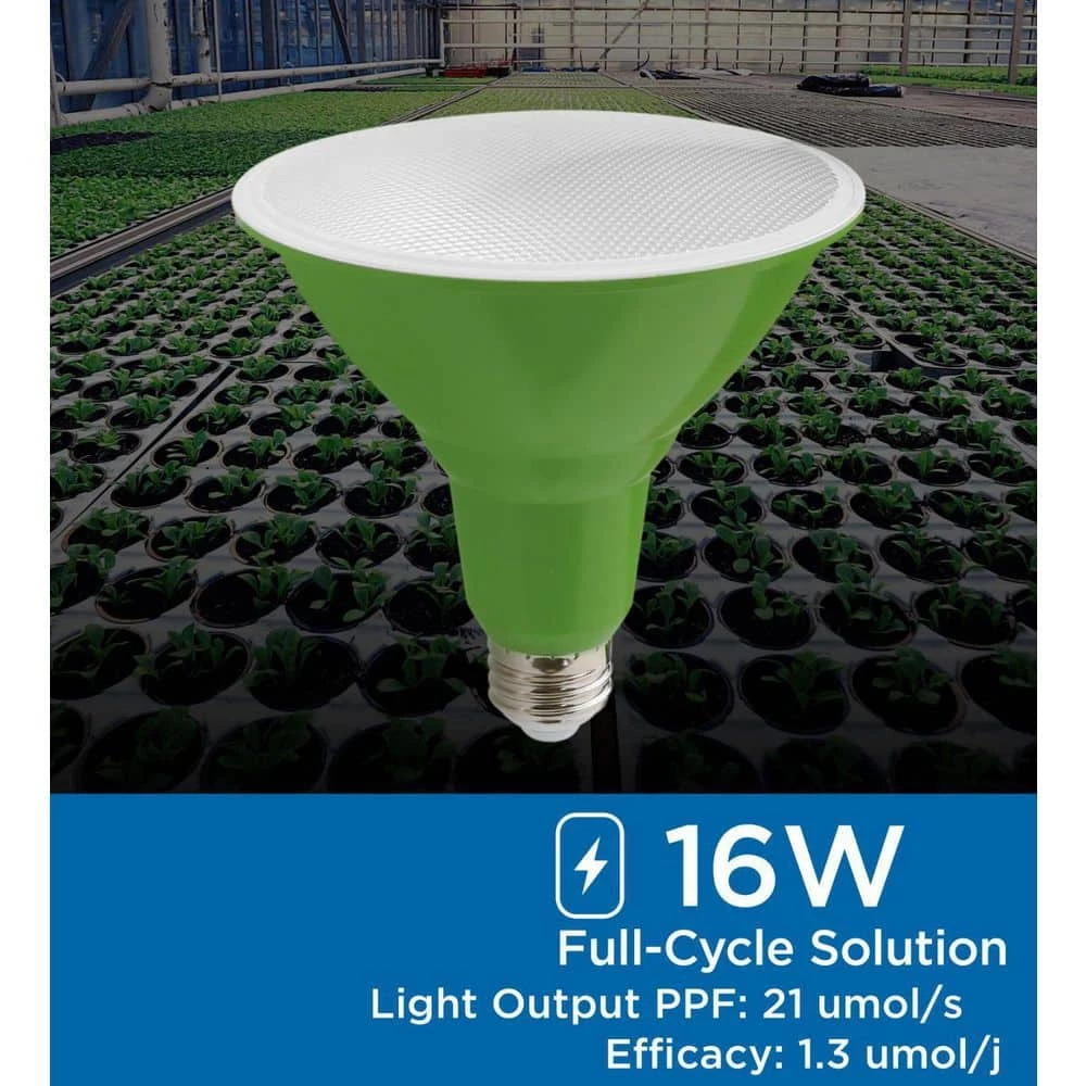 Viribright 16-Watt E26 Medium Base Par38 Non-Dim Indoor and Greenhouse Full Spectrum LED Grow Bulb 21 Umols 1-Bulb 3 Viribright 16-Watt E26 Medium Base Par38 Non-Dim Indoor and Greenhouse Full Spectrum LED Grow Bulb 21 Umols 1-Bulb - Image 3