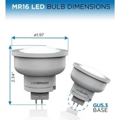 35-Watt Equivalent (2,700K) MR16 Non-Dimmable GU5.3 Base Halogen Replacement LED Light Bulb Warm White (12-Pack) by Viribright -KOHLER Sale Store grey viribright led light bulbs 752147 12mc 1f 1000