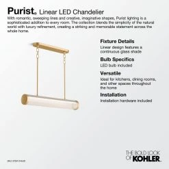 Purist 1-Light Matte Black Chandelier by KOHLER -KOHLER Sale Store matte black kohler chandeliers 27267 chled bll 4f 1000