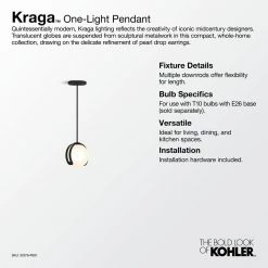 Kraga 1-Light Matte Black Shaded Pendant Light by KOHLER 10 Kraga 1-Light Matte Black Shaded Pendant Light by KOHLER -KOHLER Sale Store matte black kohler chandeliers 32379 pe01 bll c3 1000