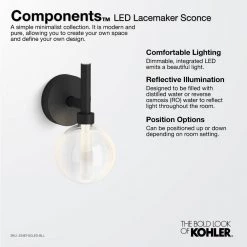 Components Matte Black LED Sconce by KOHLER 25 Components Matte Black LED Sconce by KOHLER -KOHLER Sale Store matte black kohler vanity lighting k 23467 scled bll 31 1000