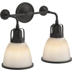 Hauksbee 2-Lights Matte Black Wall Sconce by KOHLER -KOHLER Sale Store matte black kohler vanity lighting k 32282 sc02 bll c3 1000