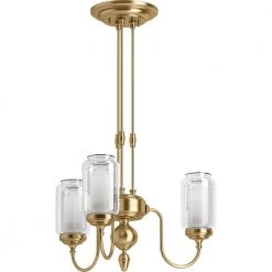 Artifacts 3-Light Moderne Brushed Gold Chandelier by KOHLER -KOHLER Sale Store modern brushed gold kohler chandeliers 22657 ch03 bgl 40 1000