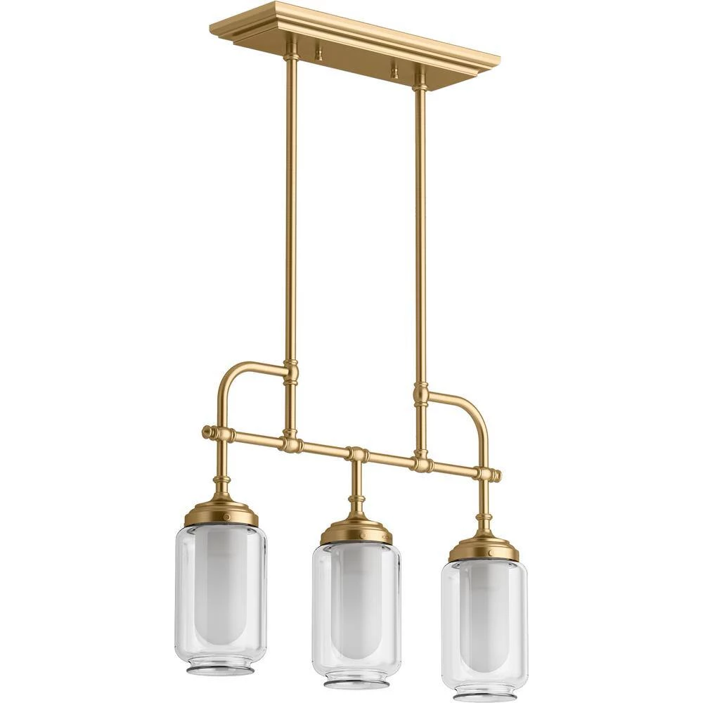 Artifacts 3-Light Moderne Brushed Gold Chandelier by KOHLER 3 Artifacts 3-Light Moderne Brushed Gold Chandelier by KOHLER - Image 3