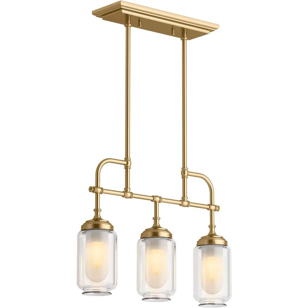 Artifacts 3-Light Moderne Brushed Gold Chandelier by KOHLER 1 Artifacts 3-Light Moderne Brushed Gold Chandelier by KOHLER