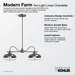 Modern Farm XL 2-Light Modern Brushed Gold Chandelier by KOHLER 7 Modern Farm XL 2-Light Modern Brushed Gold Chandelier by KOHLER -KOHLER Sale Store modern brushed gold kohler chandeliers 23661 ch02 bgl 31 1000
