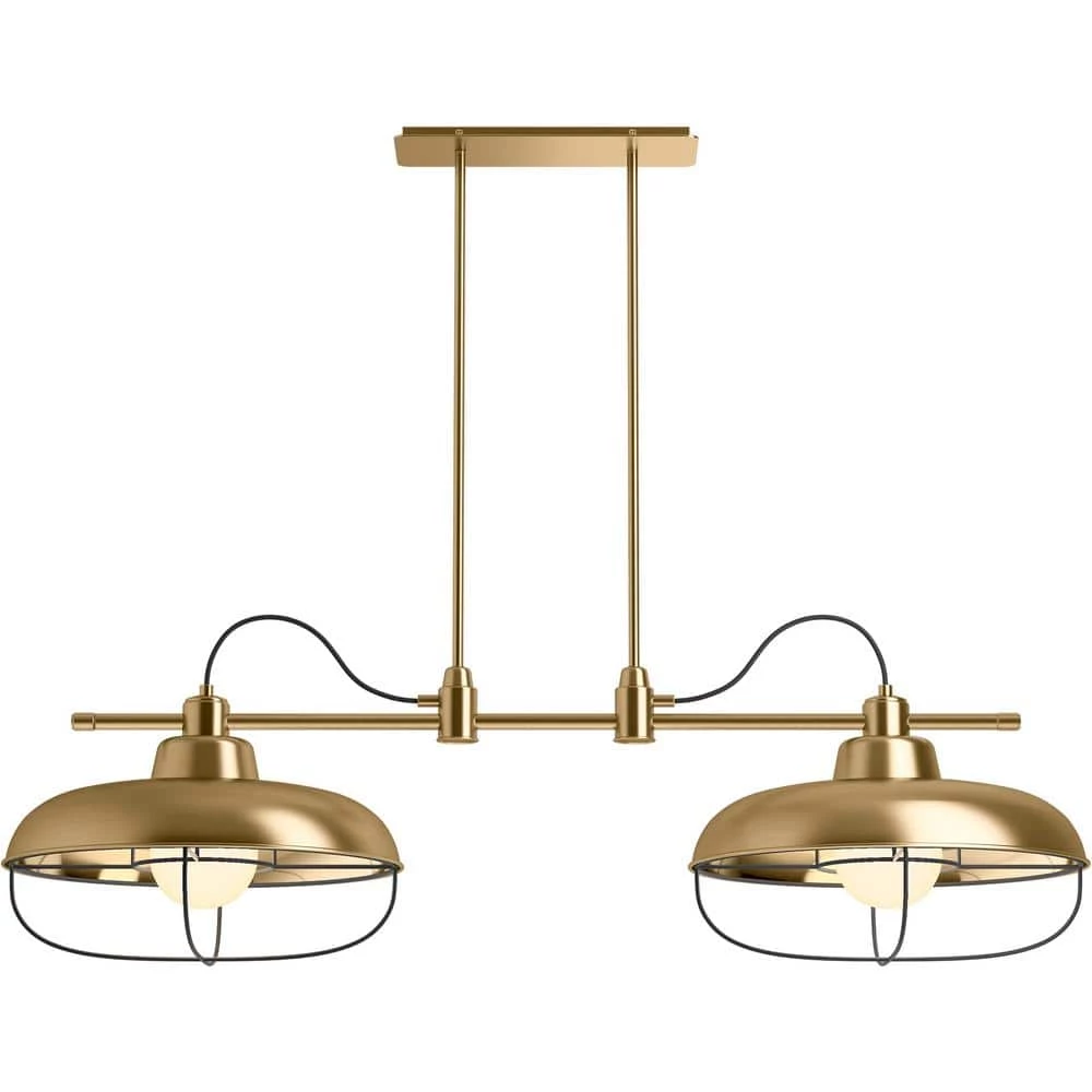 Modern Farm XL 2-Light Modern Brushed Gold Chandelier by KOHLER 1 Modern Farm XL 2-Light Modern Brushed Gold Chandelier by KOHLER