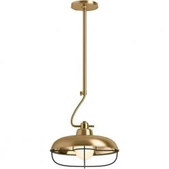 Moderne Farm 1-Light Moderne Brushed Gold Pendant by KOHLER