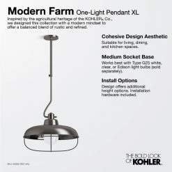 Moderne Farm XL 1-Light Moderne Brushed Gold Pendant by KOHLER 5 Moderne Farm XL 1-Light Moderne Brushed Gold Pendant by KOHLER -KOHLER Sale Store modern brushed gold kohler chandeliers 23664 pe01 bgl 31 1000