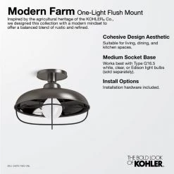 Moderne Farm 12 in. 1-Light Moderne Brushed Gold Flush Mount by KOHLER 7 Moderne Farm 12 in. 1-Light Moderne Brushed Gold Flush Mount by KOHLER -KOHLER Sale Store modern brushed gold kohler flush mount lights 23670 fm01 bgl 31 1000