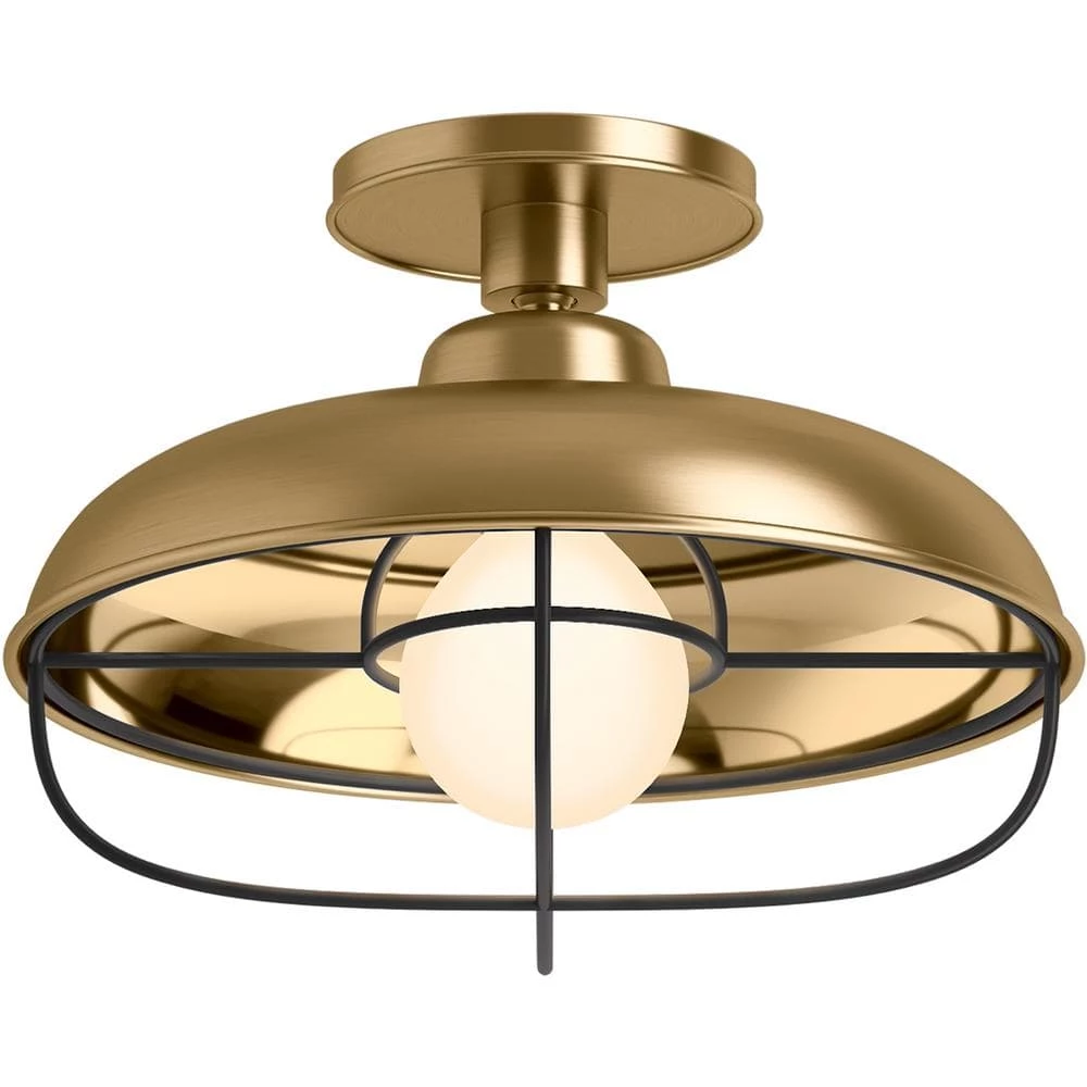 Moderne Farm 12 in. 1-Light Moderne Brushed Gold Flush Mount by KOHLER 1 Moderne Farm 12 in. 1-Light Moderne Brushed Gold Flush Mount by KOHLER
