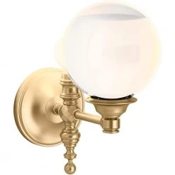 Damask 1-Light Modern Brushed Gold Lacemaker Sconce by KOHLER