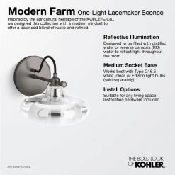 Moderne Farm 1-Light Moderne Brushed Gold Lacemaker Sconce by KOHLER -KOHLER Sale Store modern brushed gold kohler vanity lighting k 23669 sc01 bgl 31 1000
