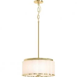 Tresdoux 3-Light Polished Brass Shaded Pendant Light by KOHLER