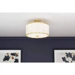 Tresdoux 16.1875 in. 3-Light Polished Brass Semi-Flush Mount by KOHLER -KOHLER Sale Store polished brass kohler flush mount lights 27437 sf03 2pl 4f 1000