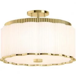 Tresdoux 16.1875 in. 3-Light Polished Brass Semi-Flush Mount by KOHLER