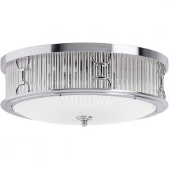 Terret 15 in. 3-Light Polished Chrome Flush Mount by KOHLER -KOHLER Sale Store polished chrome kohler flush mount lights 27750 fm03 cpl c3 1000