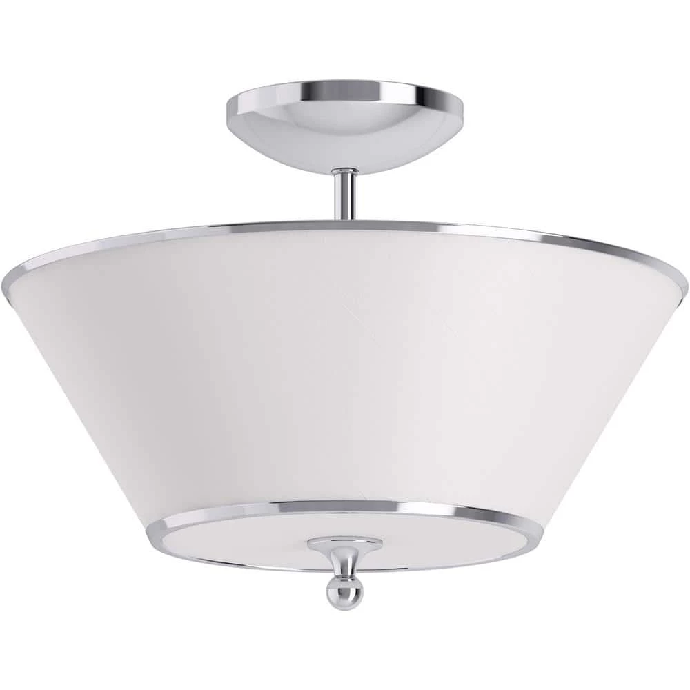 Parohn 16 in. 2-Light Polished Chrome Sconce Semi Flush Mount by KOHLER 1 Parohn 16 in. 2-Light Polished Chrome Sconce Semi Flush Mount by KOHLER
