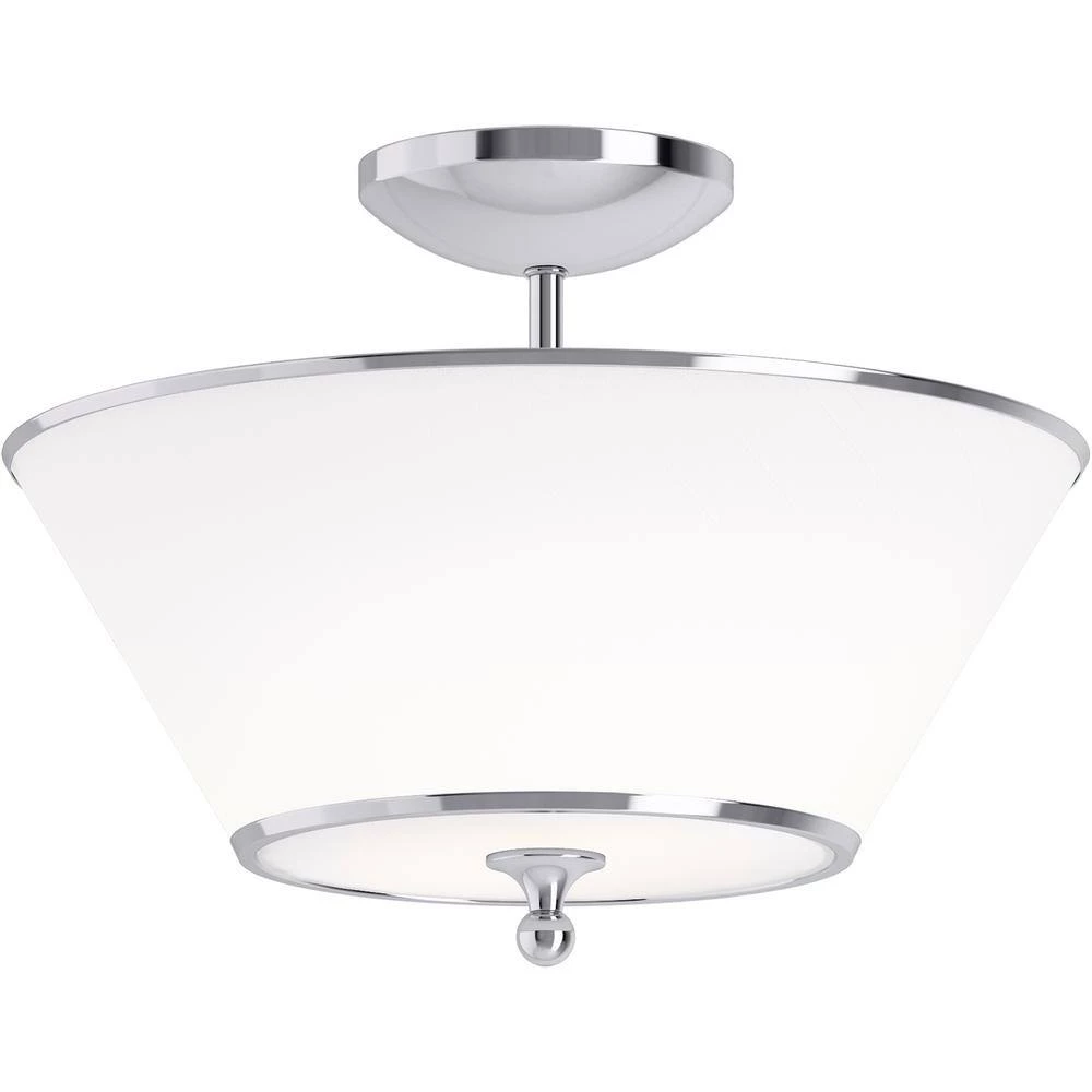 Parohn 16 in. 2-Light Polished Chrome Sconce Semi Flush Mount by KOHLER 3 Parohn 16 in. 2-Light Polished Chrome Sconce Semi Flush Mount by KOHLER - Image 3