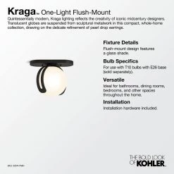 Kraga 14 in. 1-Light Polished Chrome Flush Mount by KOHLER 9 Kraga 14 in. 1-Light Polished Chrome Flush Mount by KOHLER -KOHLER Sale Store polished chrome kohler flush mount lights 32374 fm01 cpl 4f 1000