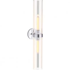 Purist 2 Light XL Polished Chrome Indoor Bathroom Vanity Light Fixture, UL Listed by KOHLER