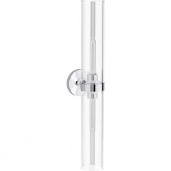 Purist 2 Light XL Polished Chrome Indoor Bathroom Vanity Light Fixture, UL Listed by KOHLER -KOHLER Sale Store polished chrome kohler vanity lighting 27264 sc02 cpl c3 1000