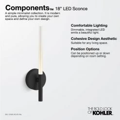 Components 1-Light Polished Chrome LED Wall Sconce by KOHLER 17 Components 1-Light Polished Chrome LED Wall Sconce by KOHLER -KOHLER Sale Store polished chrome kohler vanity lighting k 23463 scled cpl 31 1000