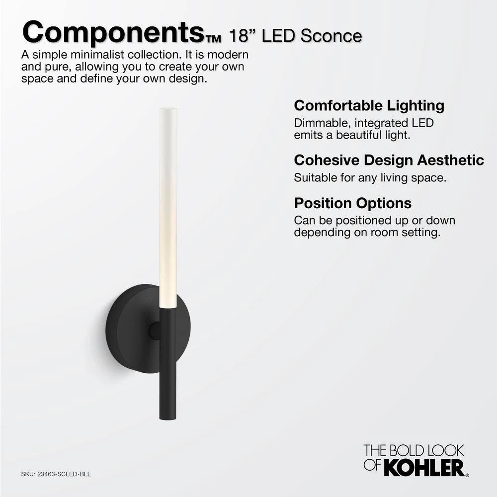 Components 1-Light Polished Chrome LED Wall Sconce by KOHLER 9 Components 1-Light Polished Chrome LED Wall Sconce by KOHLER - Image 9