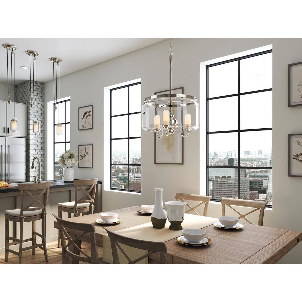 Artifacts 3-Light Polished Nickel Chandelier by KOHLER 3 Artifacts 3-Light Polished Nickel Chandelier by KOHLER - Image 3