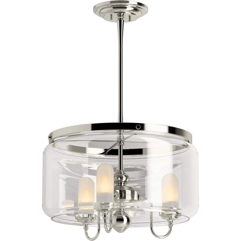 Artifacts 3-Light Polished Nickel Chandelier by KOHLER 1 Artifacts 3-Light Polished Nickel Chandelier by KOHLER