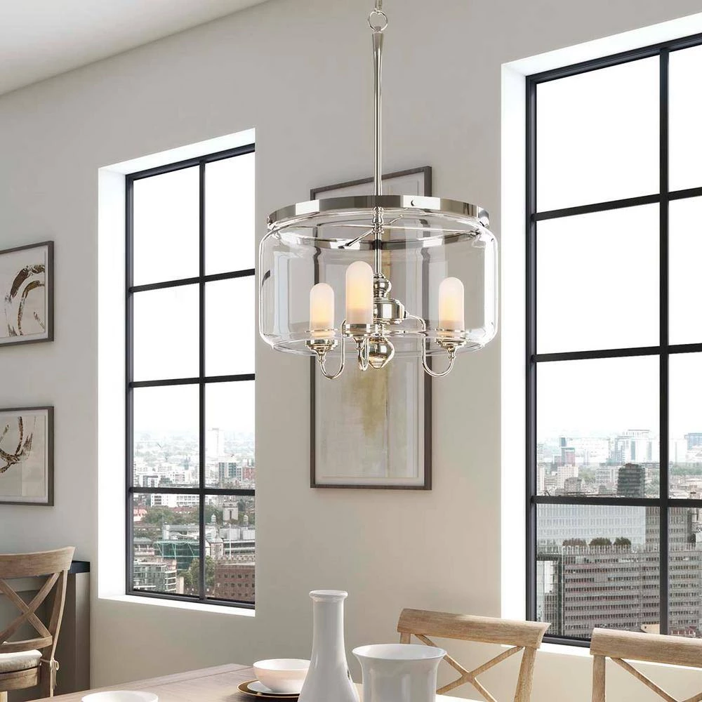 Artifacts 3-Light Polished Nickel Chandelier by KOHLER 4 Artifacts 3-Light Polished Nickel Chandelier by KOHLER - Image 4