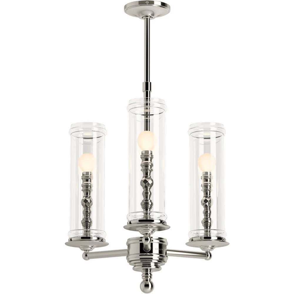 Damask 3-Light Polished Nickel Chandelier by KOHLER 1 Damask 3-Light Polished Nickel Chandelier by KOHLER