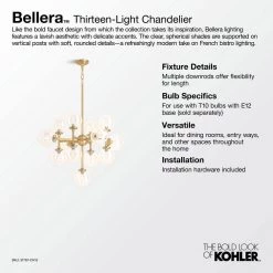 Bellera 13-Light Polished Nickel Chandelier by KOHLER -KOHLER Sale Store polished nickel kohler chandeliers 31767 ch13 snl c3 1000
