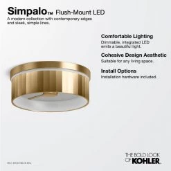 Simpalo 14.875 in. Polished Nickel LED Flush Mount by KOHLER 7 Simpalo 14.875 in. Polished Nickel LED Flush Mount by KOHLER -KOHLER Sale Store polished nickel kohler flush mount lights 22518 fmled snl 31 1000