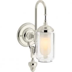 Artifacts 1-Light Polished Nickel Wall Sconce by KOHLER