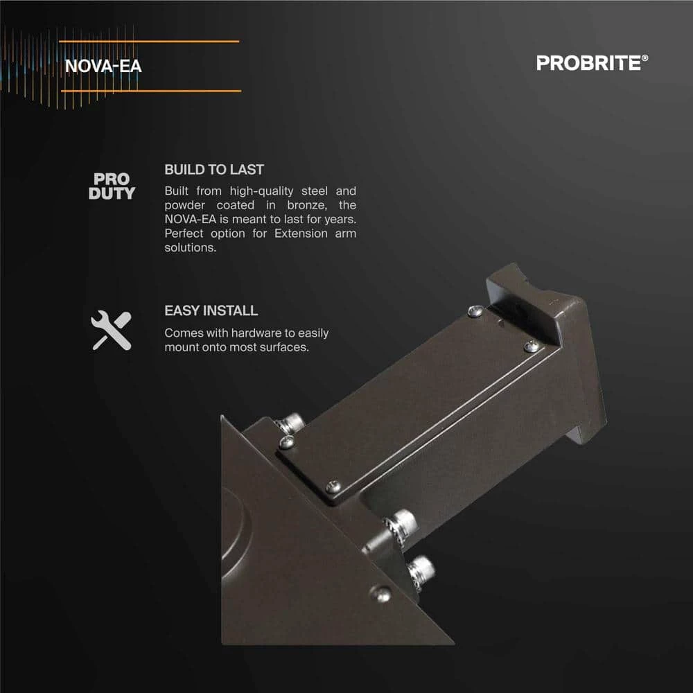 6 in. Steel Extension Arm Suitable for LED Flood Lights and Area Light by PROBRITE 2 6 in. Steel Extension Arm Suitable for LED Flood Lights and Area Light by PROBRITE - Image 2