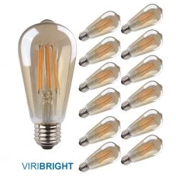 40-Watt Equivalent ST19 Decorative Bulb Amber Glass Filament Vintage Style Led Light Bulb Warm White (12-Pack) by Viribright