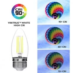 35-Watt Equivalent (2,700K) B10 Dimmable 90+ CRI Chandelier LED Light Bulb, Warm White (6-Pack) by Viribright -KOHLER Sale Store viribright edison bulbs 74552 6 44 1000