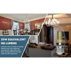 35-Watt Equivalent (2,700K) B10 Dimmable 90+ CRI Chandelier LED Light Bulb, Warm White (6-Pack) by Viribright -KOHLER Sale Store viribright edison bulbs 74552 6 fa 1000