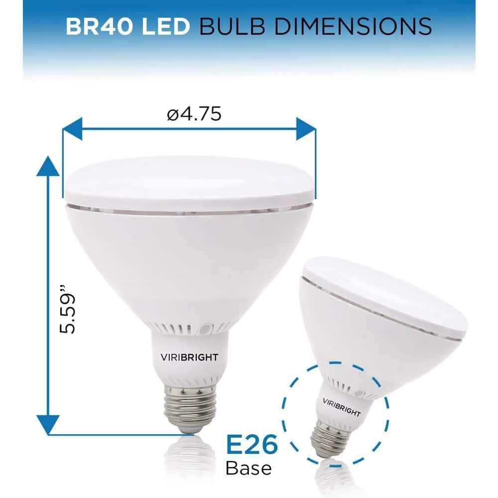 Viribright 75-Watt Equivalent 13-Watt BR40 E26 Medium Base 6500K Dimmable LED Light Bulb (8-Pack) 2 Viribright 75-Watt Equivalent 13-Watt BR40 E26 Medium Base 6500K Dimmable LED Light Bulb (8-Pack) - Image 2