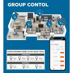 60-Watt Equivalent Multi-Color and White Ambiance A19 Dimmable Wi-Fi Smart Connected LED Light Bulb by Viribright -KOHLER Sale Store viribright led light bulbs 658102 44 1000