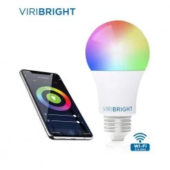 60-Watt Equivalent Multi-Color and White Ambiance A19 Dimmable Wi-Fi Smart Connected LED Light Bulb by Viribright