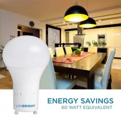 60-Watt Equivalent A19 GU24 LED Light Bulb, (2700K) Warm White (6-Pack) by Viribright -KOHLER Sale Store viribright led light bulbs 750335 6 fa 1000