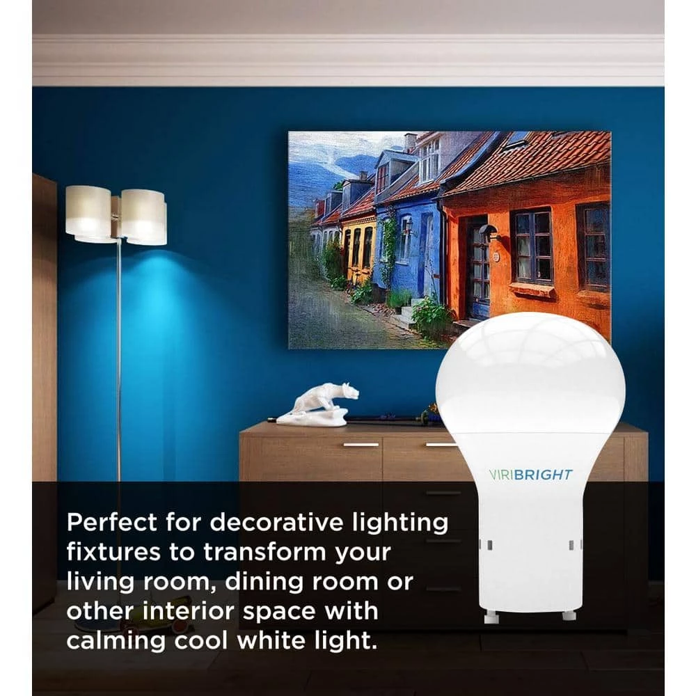 60-Watt Equivalent GU24, LED Light Bulb, Cool (Natural) White 4000K (6-Pack) by Viribright 4 60-Watt Equivalent GU24, LED Light Bulb, Cool (Natural) White 4000K (6-Pack) by Viribright - Image 4