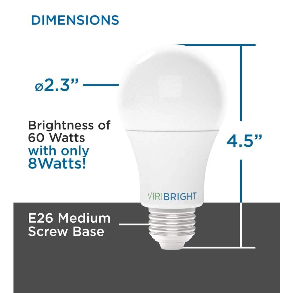 60-Watt Equivalent Soft White (2700K) A19 E26 Base LED Light Bulbs (12-Pack) by Viribright 2 60-Watt Equivalent Soft White (2700K) A19 E26 Base LED Light Bulbs (12-Pack) by Viribright - Image 2