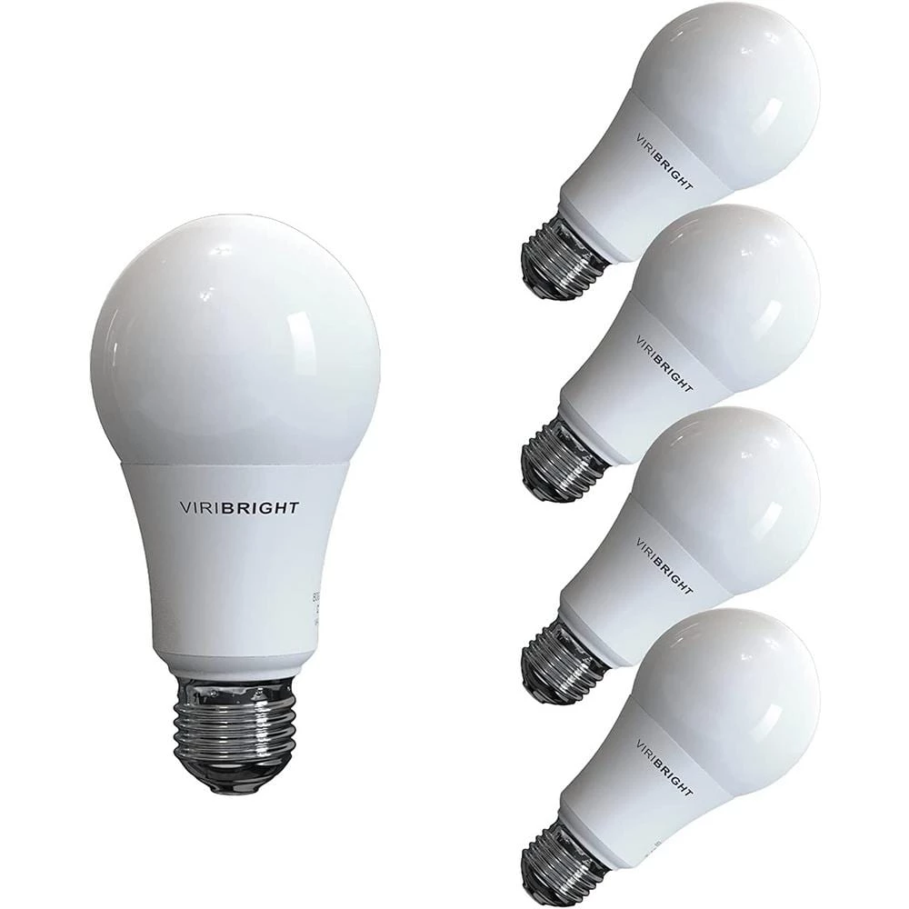 60-Watt Equivalent (2700K) A19 E26 Base LED Light Bulbs in Warm White (4-Pack) by Viribright 1 60-Watt Equivalent (2700K) A19 E26 Base LED Light Bulbs in Warm White (4-Pack) by Viribright